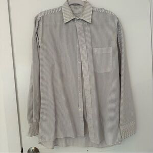 Christian dior blue striped button up shirt